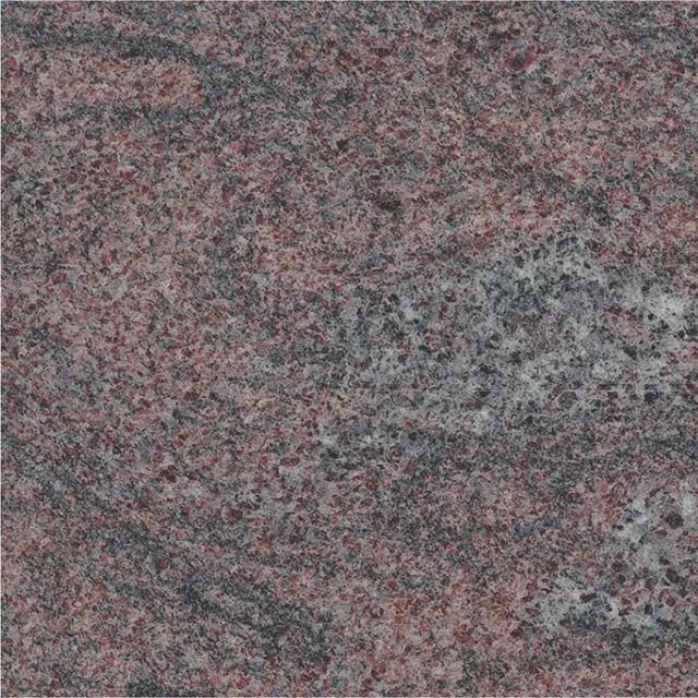 A detailed close-up image of a red and gray granite slab, showing its coarse, speckled texture and inherent variations in color. This sample illustrates the natural beauty and robust characteristics of the stone used for memorials.
