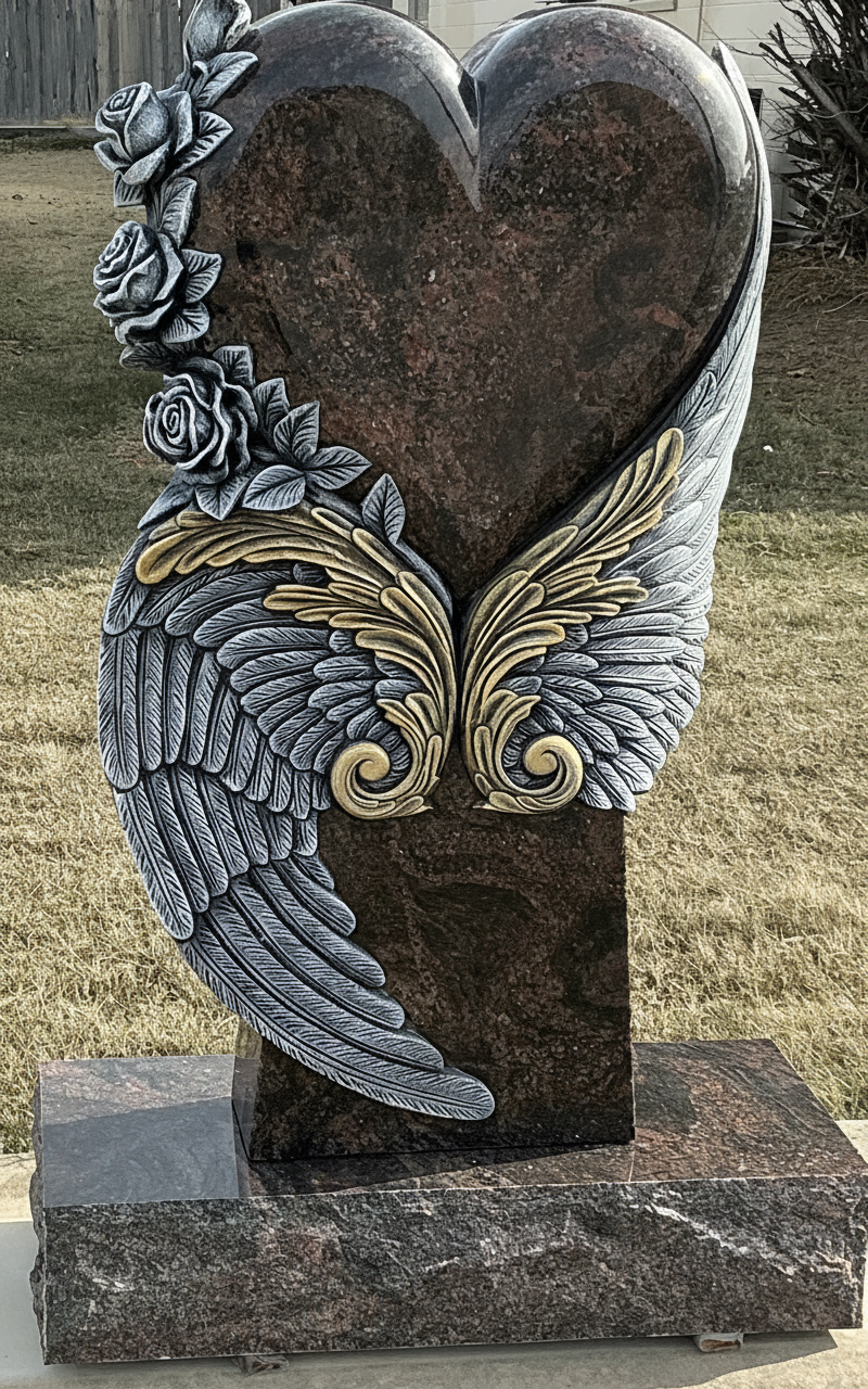 #190 SINGLE CUSTOM HEART W/ WINGS