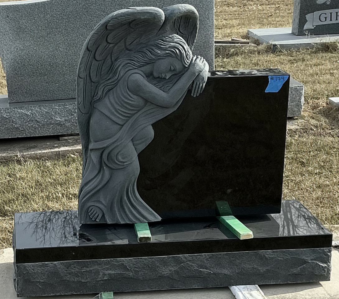 #186 SINGLE W/ ANGEL CARVING