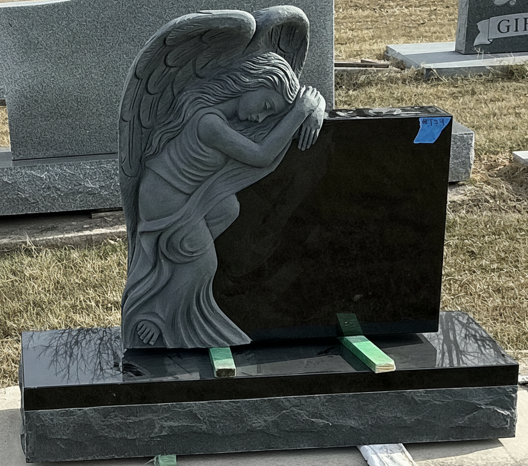 #186 SINGLE W/ ANGEL CARVING