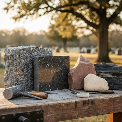 Elegant granite headstones and unique natural rock monuments crafted for lasting remembrance.