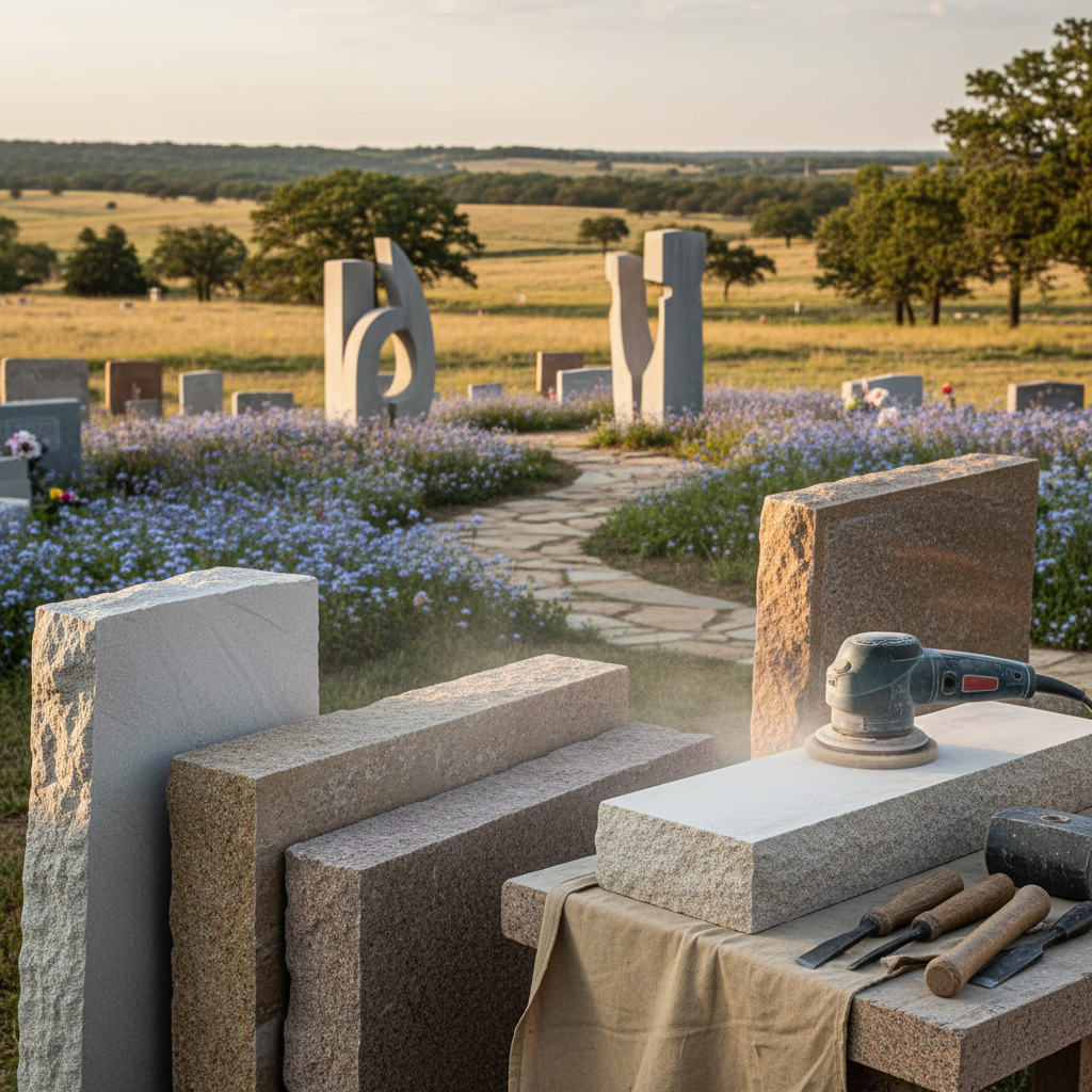 Elegant granite monument against a serene landscape, symbolizing enduring remembrance and skilled craftsmanship.